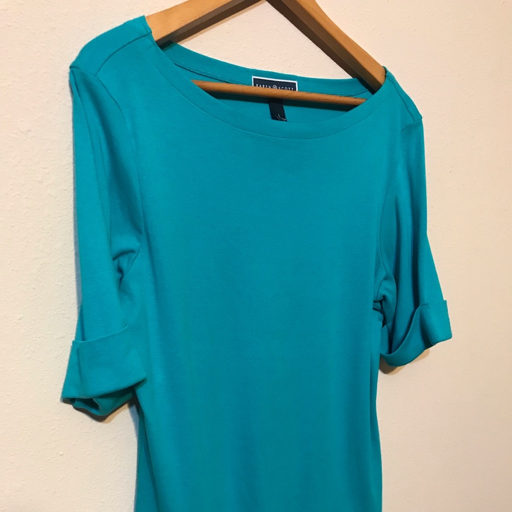 Karen Scott Large 100% Cotton Boat neck top